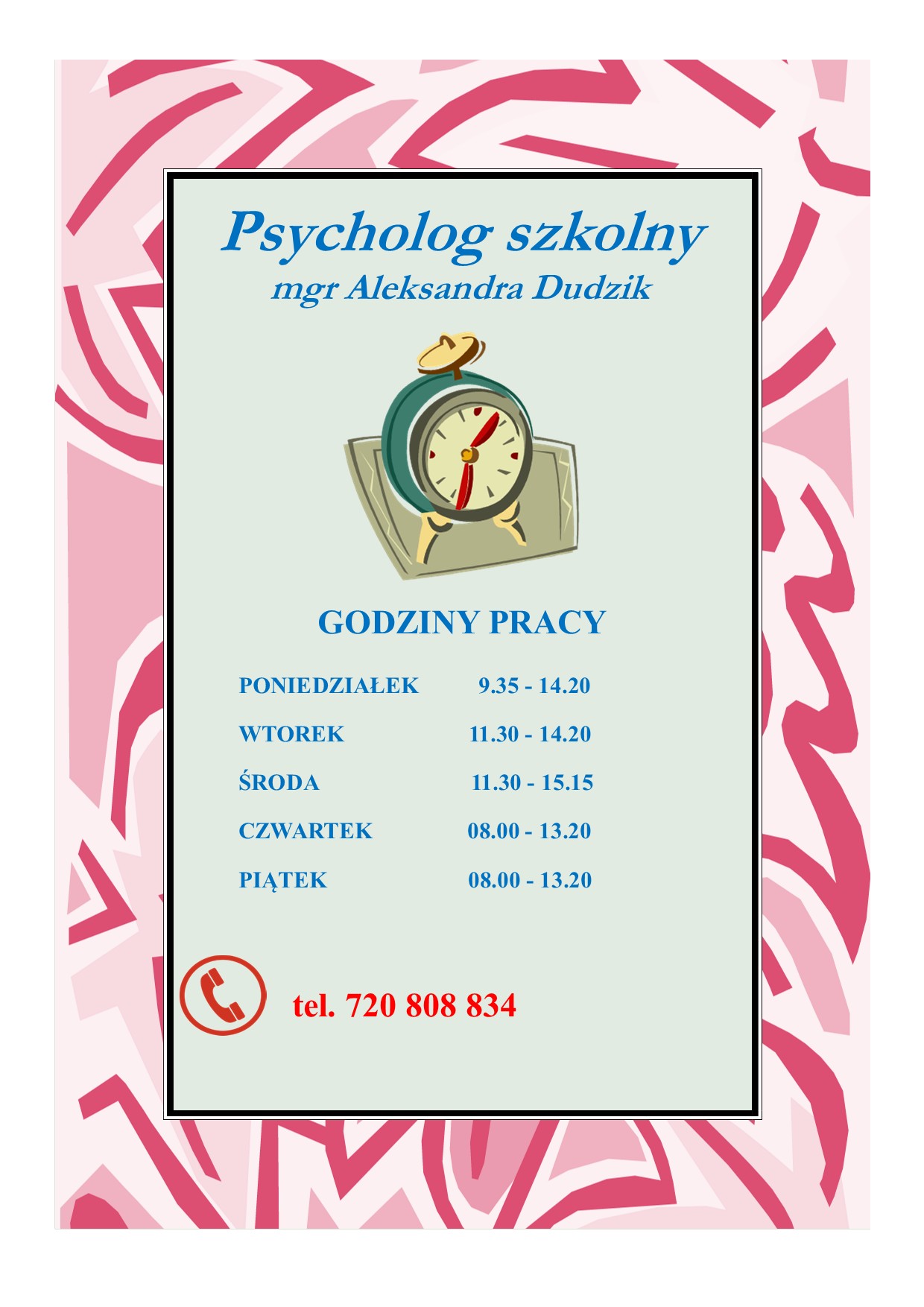 godziny pracy 2025 psycholog